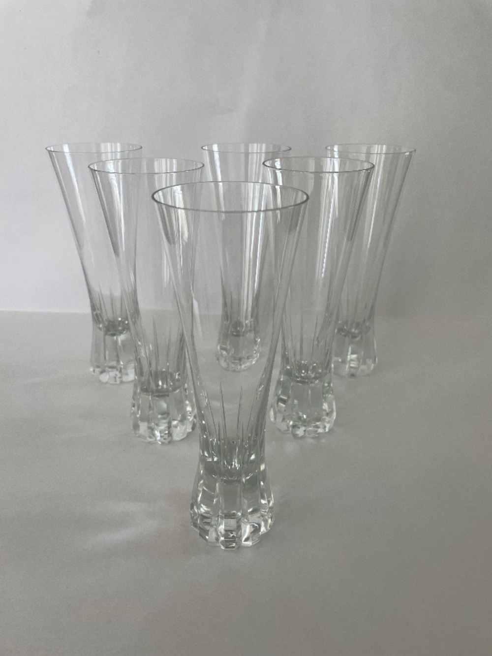 6 Rosenthal PATRICIA 6.5" Fluted Champagne Glasses Wilhelm Wagenfeld c. 1950